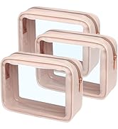 PACKISM TSA Approved Toiletry Bag - 3 Pack Upgrade Color-Edged Clear Makeup Bags, Clear Toiletry ...
