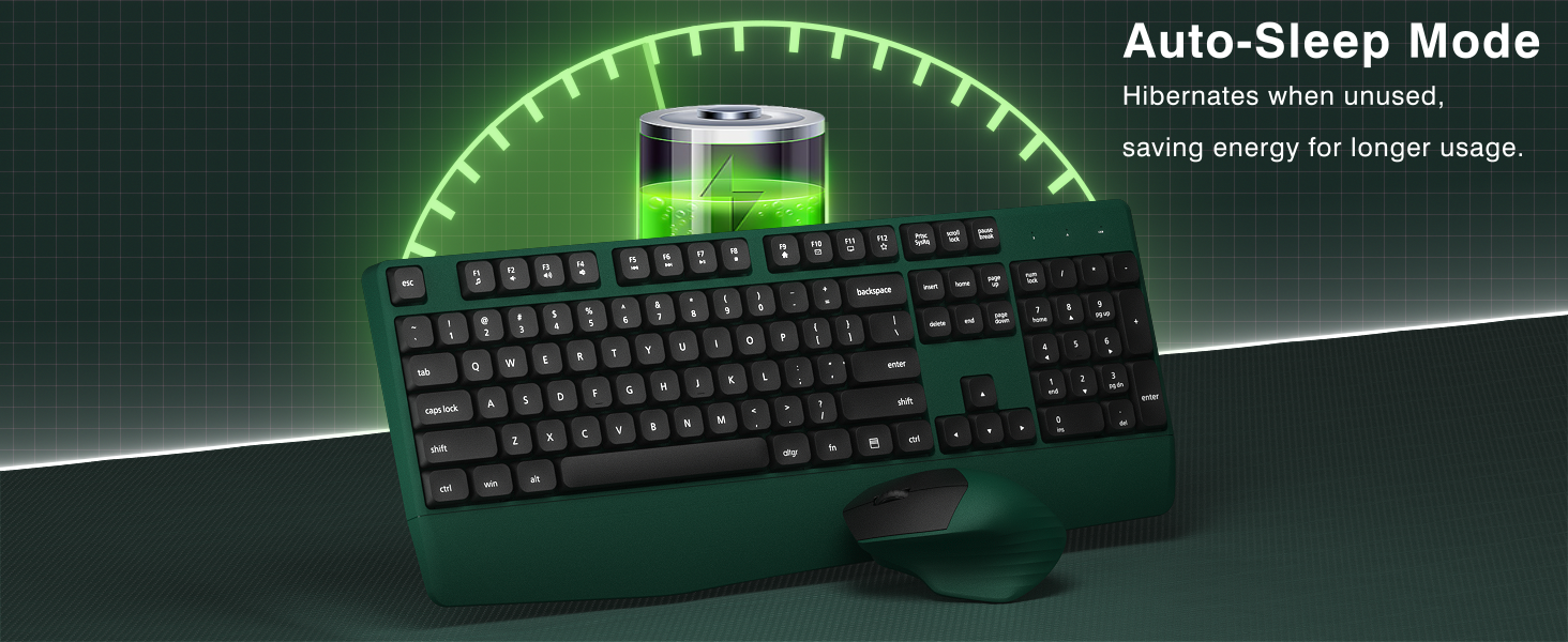green wireless keyboard