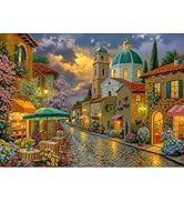500 Piece Puzzles for Adults, Jigsaw Puzzles 500 Pieces for Adults, Italian Town Sunset Street Sc...