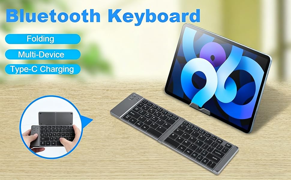 Pocket Travel Folding Keyboard for PC Laptop Computer Phone Samsung Android Tablet iPhone iPad Mac
