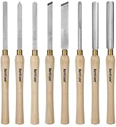 HURRICANE 8pc Wood Lathe Chisel Set Wood Turning Tools Wood Lathe Tools HSS Turning Tools for Woo...