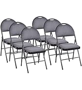 Giantex 6-Pcs Folding Chairs Set - Foldable Dining Chairs with Upholstered Seat, Non-Slip Footpad...