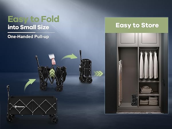 Hikemoon lightweight folding portable wagon easy to store
