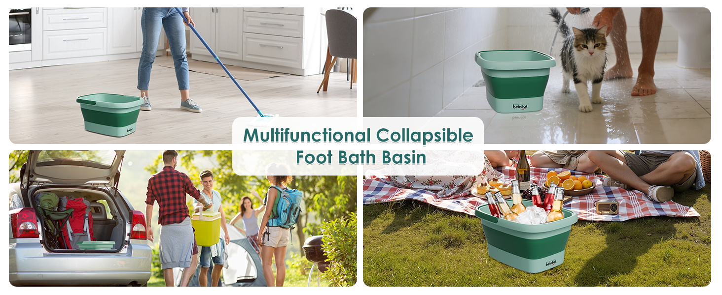 multifunctional collapsible foot bath basin