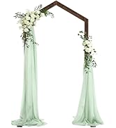 HeyMate Wood Wedding Arch -7.05FT Wooden Wedding Arches for Ceremony, Wood Arbor Backdrop Stand f...