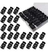 20Pcs Cord Locks, Plastic Cord Locks for Drawstrings, Single Hole Cord stoppers and Spring Stop T...