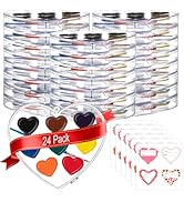 ARTLYMERS 8 Colors Heart Watercolor Paint Set, 24 Pack Washable Valentines Water Color Paint Sets...