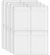Mogoostry A4 Binder Pockets Zipperless Cash Envelopes 4 Pocket Binder Sleeves with Flap Binder Po...