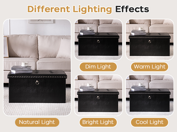 oakvivo Folding Storage Ottoman Bench Small Leather Foot Rest Stools Ottoman with Storage Footstool