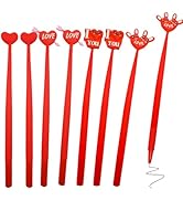 8Pcs Cute Gel Ink Pens, Heart-Shaped Ballpoint Pens, kawaii School Stationery Office Supplies, Wo...