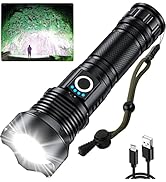 Rechargeable Led Flashlights High Lumens, Super Bright 10000 Lumen Zoomable Flash Light with USB ...