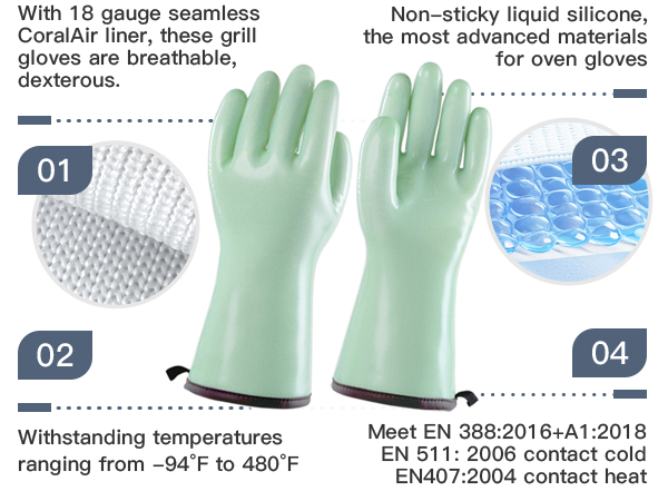 Liquid Silicone Oven Mitts Gloves