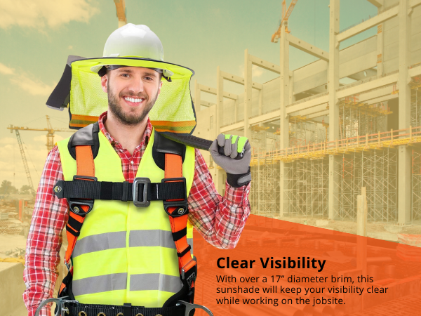 Wolf High-Visibility Reflective Full-Brim Hard Hat Mesh Sun Visor Neck Shade