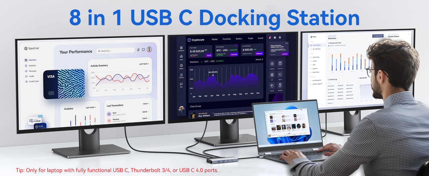8 in 1 USB C Docking Station