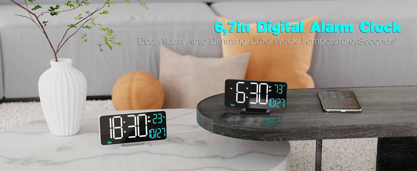 6.7in digital clock