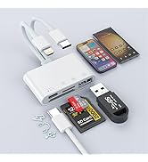 USB C Lightning SD TF Card Reader, 4-in-2 Memory Card Reader for iPhone 15/iPad/Mac/Laptop, Dual ...