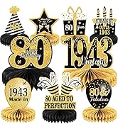 9PCS 80th Birthday decorations 80th birthday Centerpieces for Tables Decorations Vintage 1943 Hon...