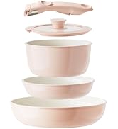 Redchef Removable Handle Pots And Pans Non Stick, Ceramic Cookware Set, RV Cookware Set, Non Toxi...