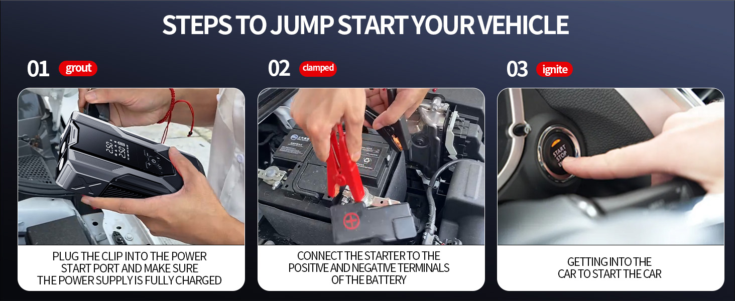 Portable Jump Starter with Air Compressor