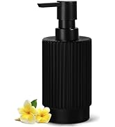 VIMERPA Black Soap Dispenser, 11 fl oz Hand Soap Dispensers for Bathroom, Matte Black Ribbed Glas...
