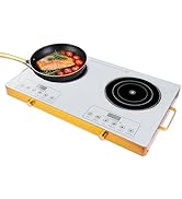 7000W Double Ceramic Electric Hot Plate Countertop Stove Double Burner Infrared Cooktop with 11 P...