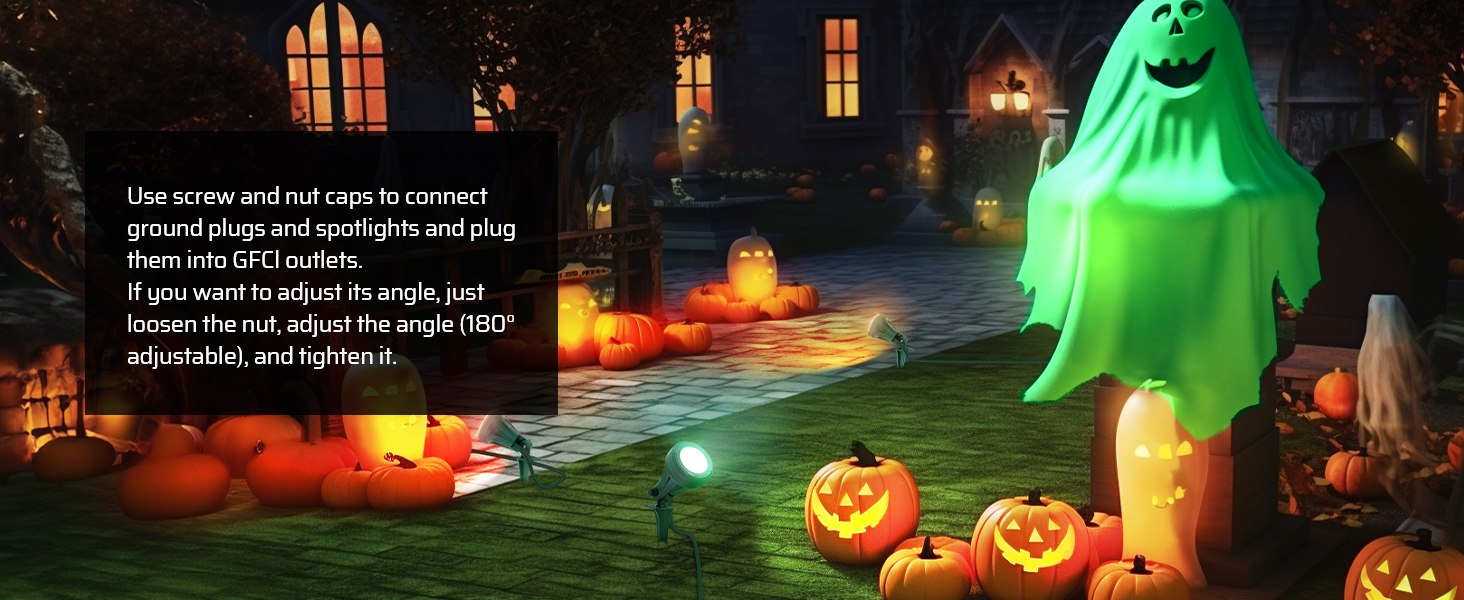 outdoor spotlight for Halloween