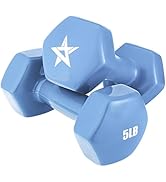 Yes4All Vinyl Hexagon Dumbbell - Dumbbells Set of 2 Hand Weights for Home Gym &amp; Strength Training...