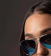 AIEYEZO Classic Aviator Polarized Sunglasses for Men Women Spring Hinge Metal Frame UV400 Protection