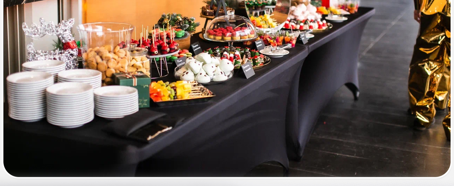6ft black table cloth