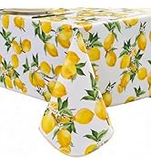 Pioggia Vinyl Tablecloth with Flannel Backing - Waterproof, Oil-Proof, Easy to Clean -Plastic Tab...