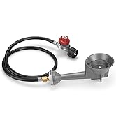 WADEO Propane Burner Head, High Pressure Cast-Iron Round Turkey Fryer Burner with 4FT Adjustable ...