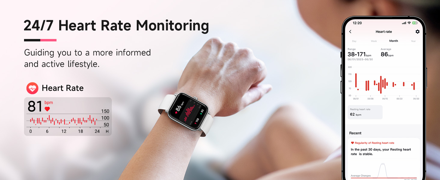Fitness Tracker with Bluetooth Call, 1.8&amp;#34; Smartwatch with Heart Rate/SpO2/Sleep Monitor