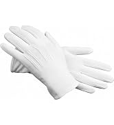 ZGLUZP 2 Pcs White Uniform Gloves Formal Tuxedo for Cosplay Party Wedding Jewelry Check Police Se...