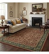 GarveeHome 5x7 Washable Area Rugs for Living Room, Boho Vintage Rug Non Slip Low Pile Stain Resis...