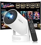 WellSonic Mini Projector with Wifi and Bluetooth, 4K Portable Projector with 5W Speaker, Auto Ver...