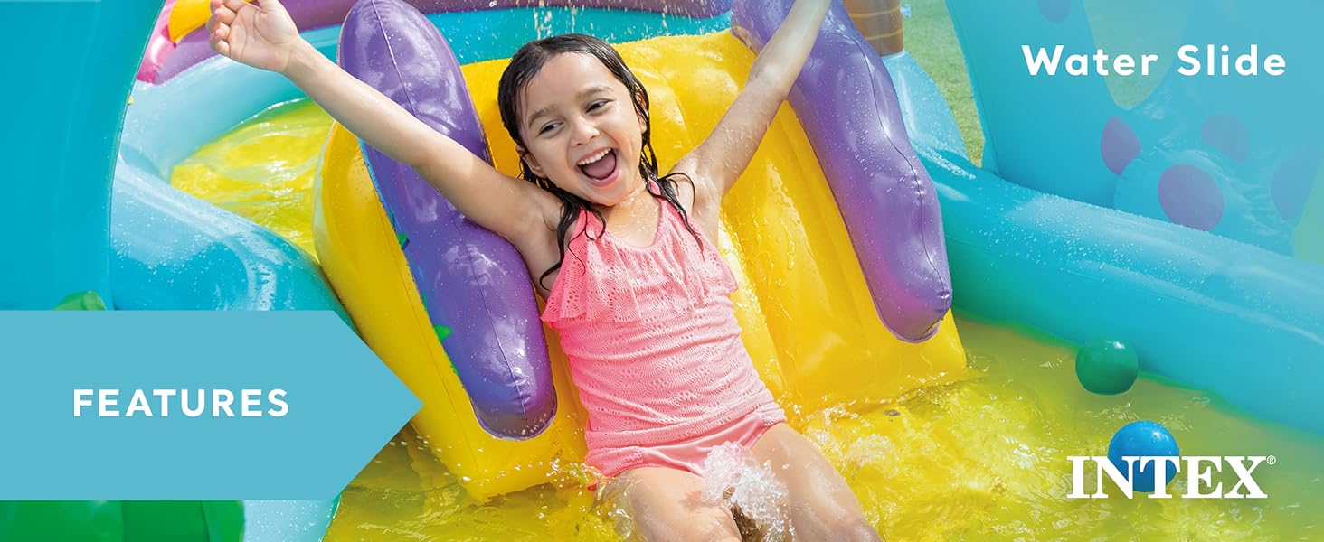 Intex 11ft x 7.5ft x 44in Dinoland Play Center Kiddie Inflatable Swimming Pool Caro1