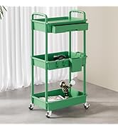 3-Tier Rolling Utility Cart-Green