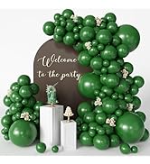 CVPARTYON Green Balloons 125 Pcs Different Sizes 18 12 10 5 Inch Dark Green Balloon Arch Kit for ...