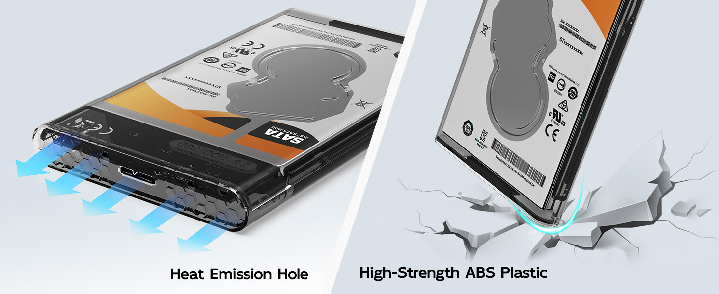 5gbps usb 3.0 Transparent White Enclosure docking station storage bay