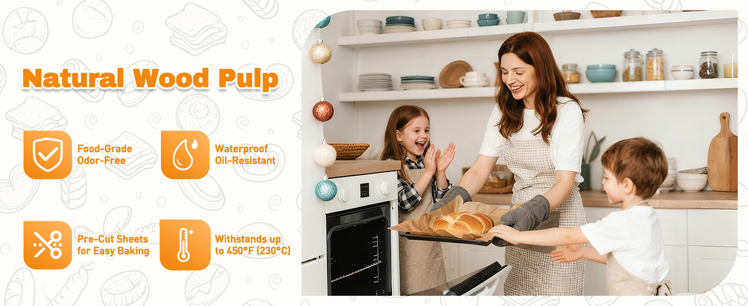 food grade precut sheets warterproof oil resistance and withstands up to 450?