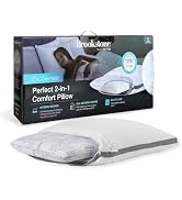Brookstone 2-in-1 Comfort Memory Foam Pillow with Better Than Down Fill for Firm Yet Plush Feel -...