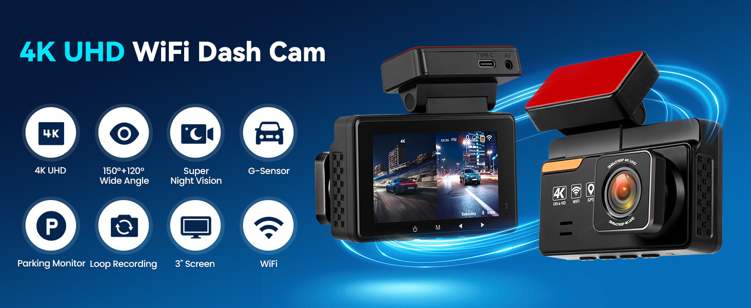 4K UHD WiFi Dash Cam