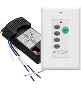 Nexete UC9050T Universal Ceiling Fan and Dimmer Remote Control Kit, 3 Fan Speed, Light Dimmer,Wal...