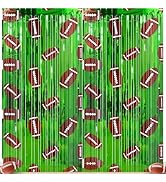 PreJoyStar Football Party Decorations, Thickened Tinsel Backdrop 3.3 x 6.6 FT, Sports Themed Foil...