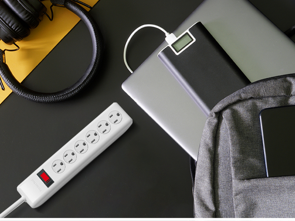 BN-LINK 6-Outlet Power Strip Surge Protector 2-Pack 4-Foot Twist-to-Close Safety Covers