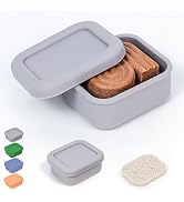 AIDIMMING Shampoo Bar Holder, Small Silicone Travel Soap Case - Leakproof Portable Shatterproof S...