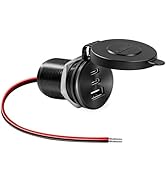 All-Aluminum 12V/24V RV USB Outlet 90W 3 Charging Ports, GIBBAB 36W PD3.0 Type-C+2 18W QC3.0 Fast...