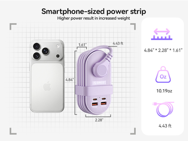 compact power strip charger station home gifts travel charger