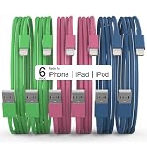 6Pack(3/3/6/6/6/10 FT) Original [Apple MFi Certified] iPhone Charger Fast Charging Lightning Cabl...