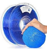 AMOLEN 95A TPU 3D Printer Filament 1.75mm, High Hardness &amp; Resilience TPU Transparent Blue Filame...
